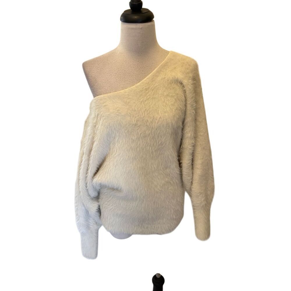 by Anthropologie Women's Fuzzy Eyelash Ember Dolman Sleeve Sweater Ivory Small